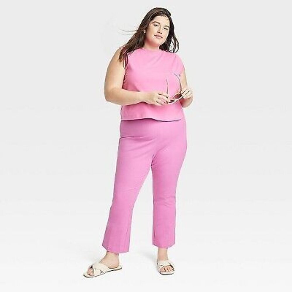 NWT Women's High-Rise Slim Fit Kick Flare Pull-On Pants - A New Day Purple